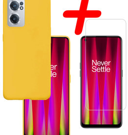 BASEY. BASEY. OnePlus Nord CE 2 Hoesje Siliconen Met Screenprotector - Geel