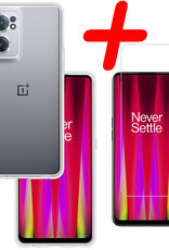 BASEY. Hoes Geschikt voor OnePlus Nord CE 2 Hoesje Siliconen Back Cover Case Met Screenprotector - Hoesje Geschikt voor OnePlus Nord CE 2 Hoes Cover Hoesje - Transparant