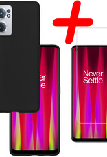 BASEY. Hoes Geschikt voor OnePlus Nord CE 2 Hoesje Siliconen Back Cover Case Met Screenprotector - Hoesje Geschikt voor OnePlus Nord CE 2 Hoes Cover Hoesje - Zwart