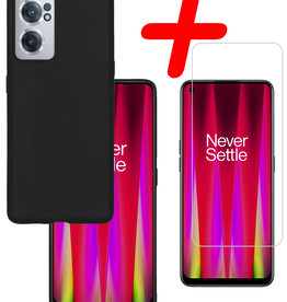 BASEY. BASEY. OnePlus Nord CE 2 Hoesje Siliconen Met Screenprotector - Zwart