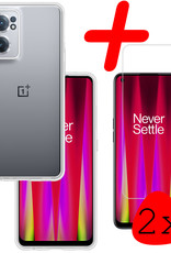 BASEY. Hoes Geschikt voor OnePlus Nord CE 2 Hoesje Siliconen Back Cover Case Met 2x Screenprotector - Hoesje Geschikt voor OnePlus Nord CE 2 Hoes Cover Hoesje - Transparant