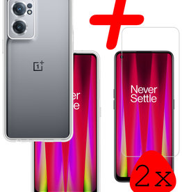 BASEY. BASEY. OnePlus Nord CE 2 Hoesje Siliconen Met 2x Screenprotector - Transparant