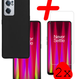 BASEY. BASEY. OnePlus Nord CE 2 Hoesje Siliconen Met 2x Screenprotector - Zwart