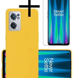 NoXx NoXx OnePlus Nord CE 2 Hoesje Siliconen Met Screenprotector - Geel