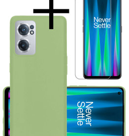 NoXx NoXx OnePlus Nord CE 2 Hoesje Siliconen Met Screenprotector - Groen