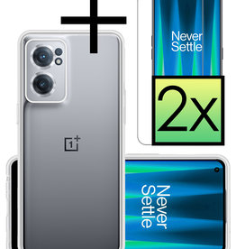 NoXx NoXx OnePlus Nord CE 2 Hoesje Siliconen Met 2x Screenprotector - Transparant