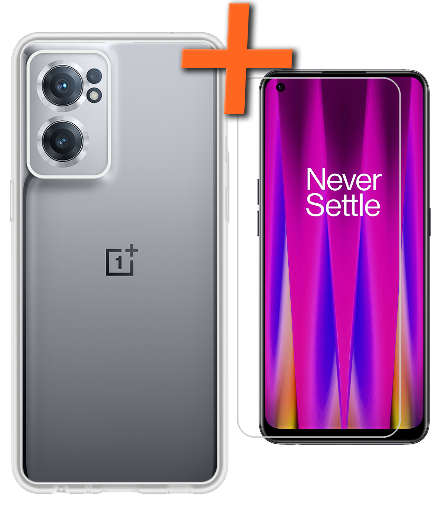 Nomfy Hoesje Geschikt voor OnePlus Nord CE 2 Hoesje Siliconen Cover Case Met Screenprotector - Hoes Geschikt voor OnePlus Nord CE 2 Hoes Back Case - Transparant