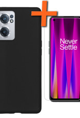 Nomfy Hoesje Geschikt voor OnePlus Nord CE 2 Hoesje Siliconen Cover Case Met Screenprotector - Hoes Geschikt voor OnePlus Nord CE 2 Hoes Back Case - Zwart