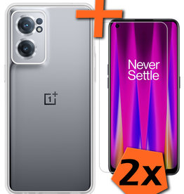 Nomfy Nomfy OnePlus Nord CE 2 Hoesje Siliconen Met 2x Screenprotector - Transparant
