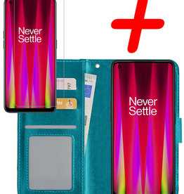 BASEY. BASEY. OnePlus Nord CE 2 Hoesje Bookcase Turquoise Met Screenprotector