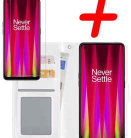 BASEY. BASEY. OnePlus Nord CE 2 Hoesje Bookcase Wit Met Screenprotector