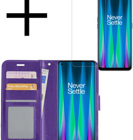 NoXx NoXx OnePlus Nord CE 2 Hoesje Bookcase Paars Met Screenprotector