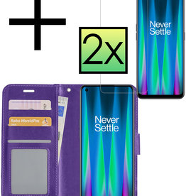 NoXx NoXx OnePlus Nord CE 2 Hoesje Bookcase Paars Met 2x Screenprotector