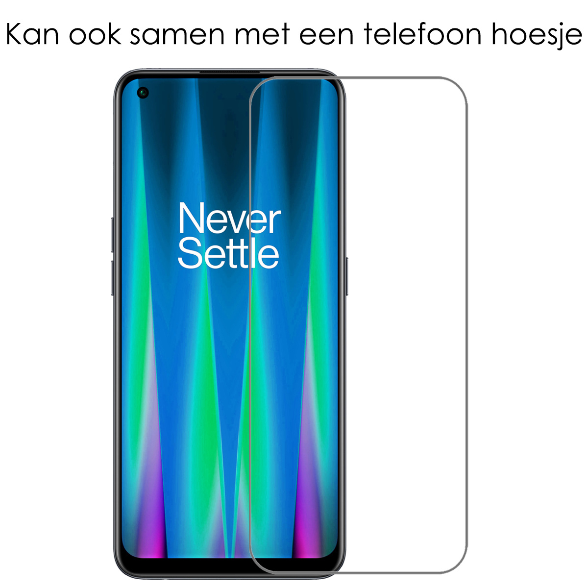 NoXx Hoes Geschikt voor OnePlus Nord CE 2 Hoesje Book Case Hoes Flip Cover Wallet Bookcase Met 2x Screenprotector - Zwart