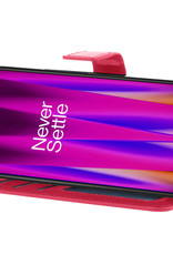 Nomfy Hoesje Geschikt voor OnePlus Nord CE 2 Hoes Bookcase Flipcase Book Cover Met Screenprotector - Hoes Geschikt voor OnePlus Nord CE 2 Hoesje Book Case - Donkerroze