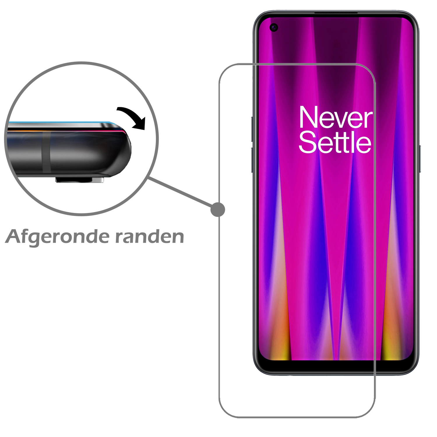 Nomfy OnePlus Nord CE 2 Hoes Bookcase Flipcase Book Cover Met 2x Screenprotector - OnePlus Nord CE 2 Hoesje Book Case - Paars