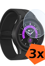 Nomfy Screenprotector Geschikt voor Samsung Watch 5 Pro 45 mm Screenprotector Bescherm Glas - Screen Protector Geschikt voor Samsung Galaxy Watch 5 Pro (45 mm) Screenprotector Tempered Glass - 3 PACK