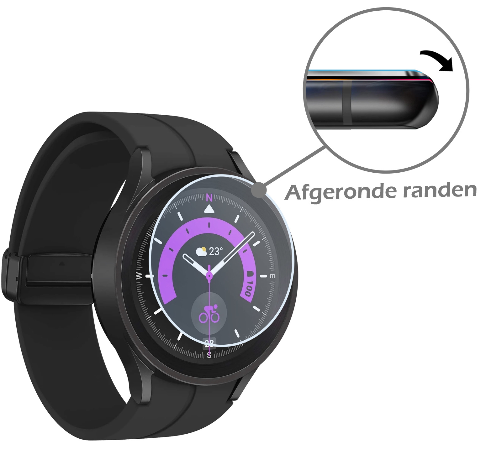 Nomfy Screenprotector Geschikt voor Samsung Watch 5 Pro 45 mm Screenprotector Bescherm Glas - Screen Protector Geschikt voor Samsung Galaxy Watch 5 Pro (45 mm) Screenprotector Tempered Glass