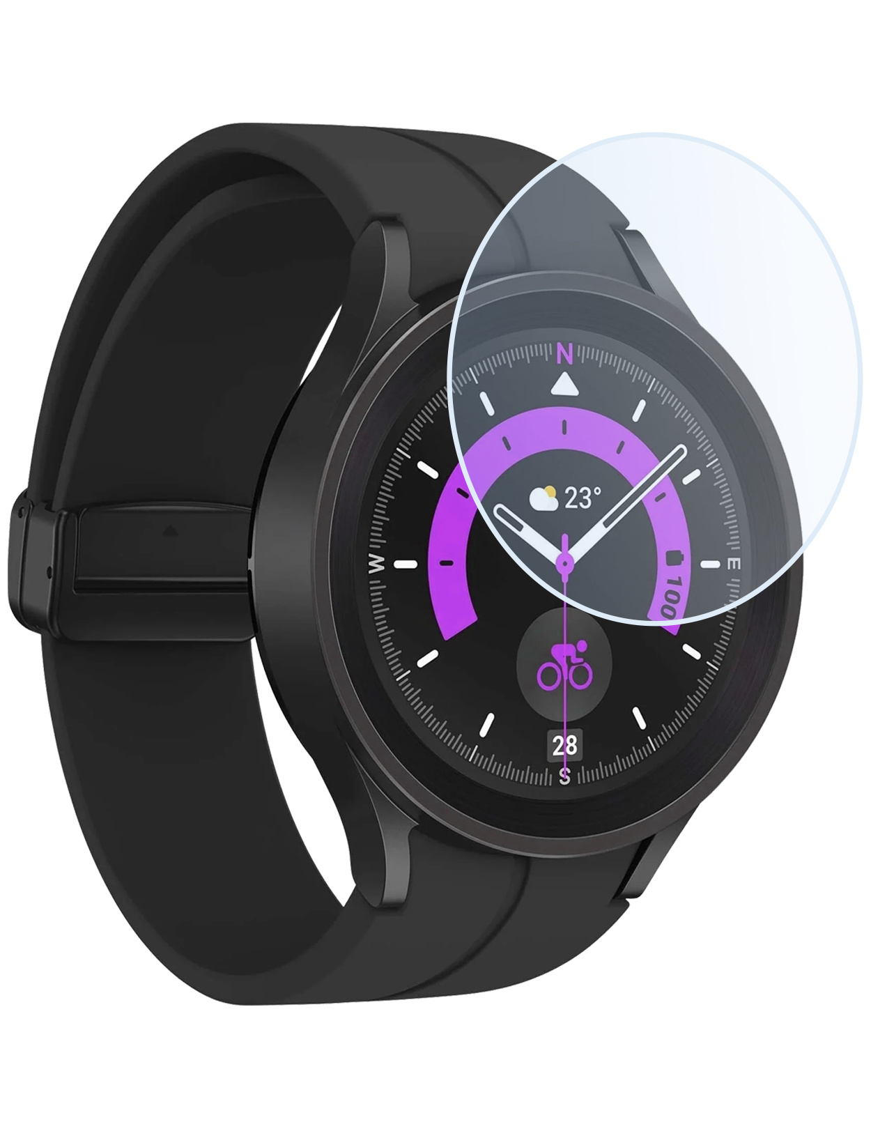 Nomfy Screenprotector Geschikt voor Samsung Watch 5 Pro 45 mm Screenprotector Bescherm Glas - Screen Protector Geschikt voor Samsung Galaxy Watch 5 Pro (45 mm) Screenprotector Tempered Glass