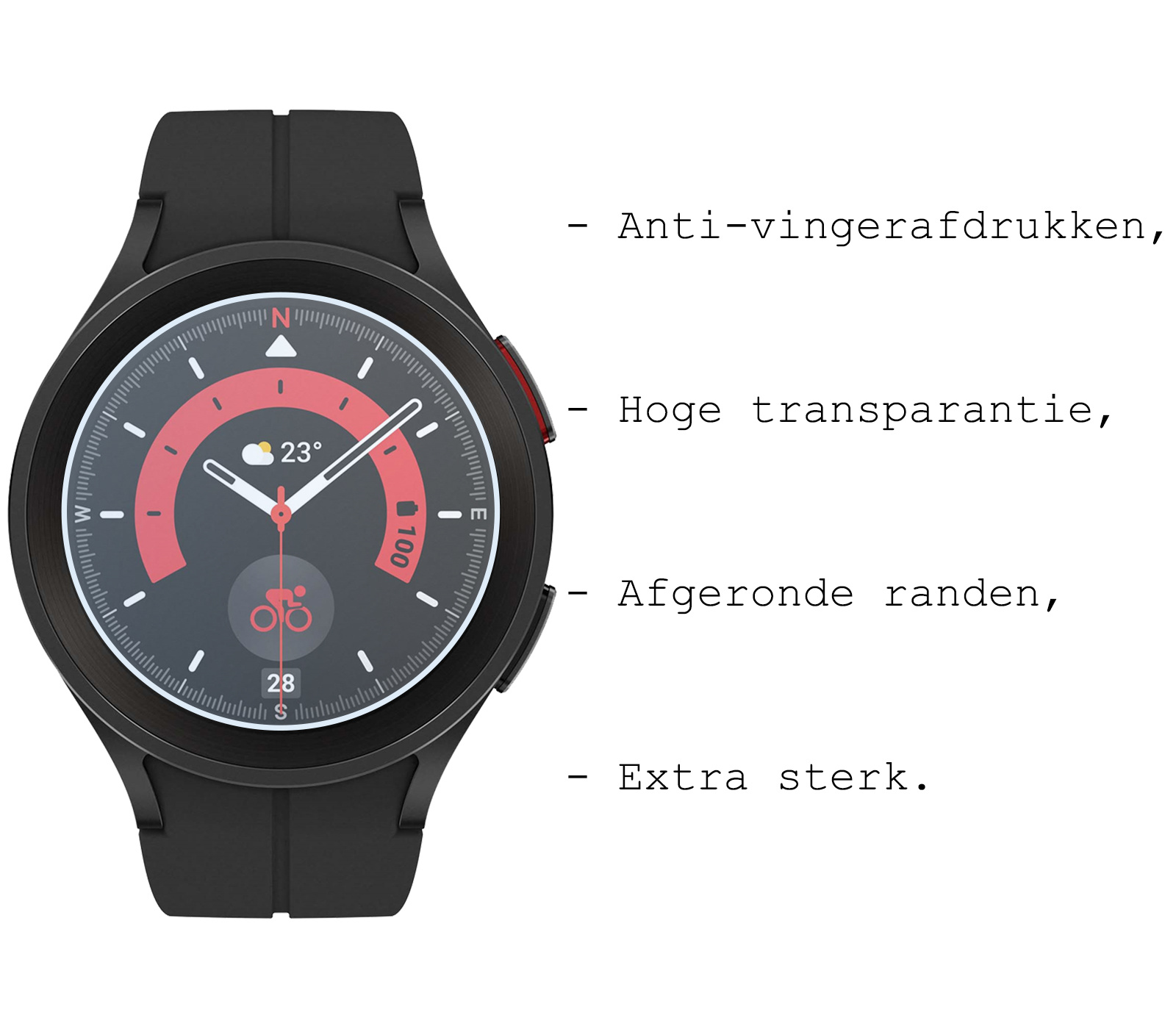 BASEY. Screenprotector Geschikt voor Samsung Watch 5 Pro 45 mm Screenprotector Tempered Glass Beschermglas - Screenprotector Geschikt voor Samsung Galaxy Watch 5 Pro (45 mm) Screen Protector - 2 Stuks