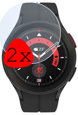 BASEY. Screenprotector Geschikt voor Samsung Watch 5 Pro 45 mm Screenprotector Tempered Glass Beschermglas - Screenprotector Geschikt voor Samsung Galaxy Watch 5 Pro (45 mm) Screen Protector - 2 Stuks