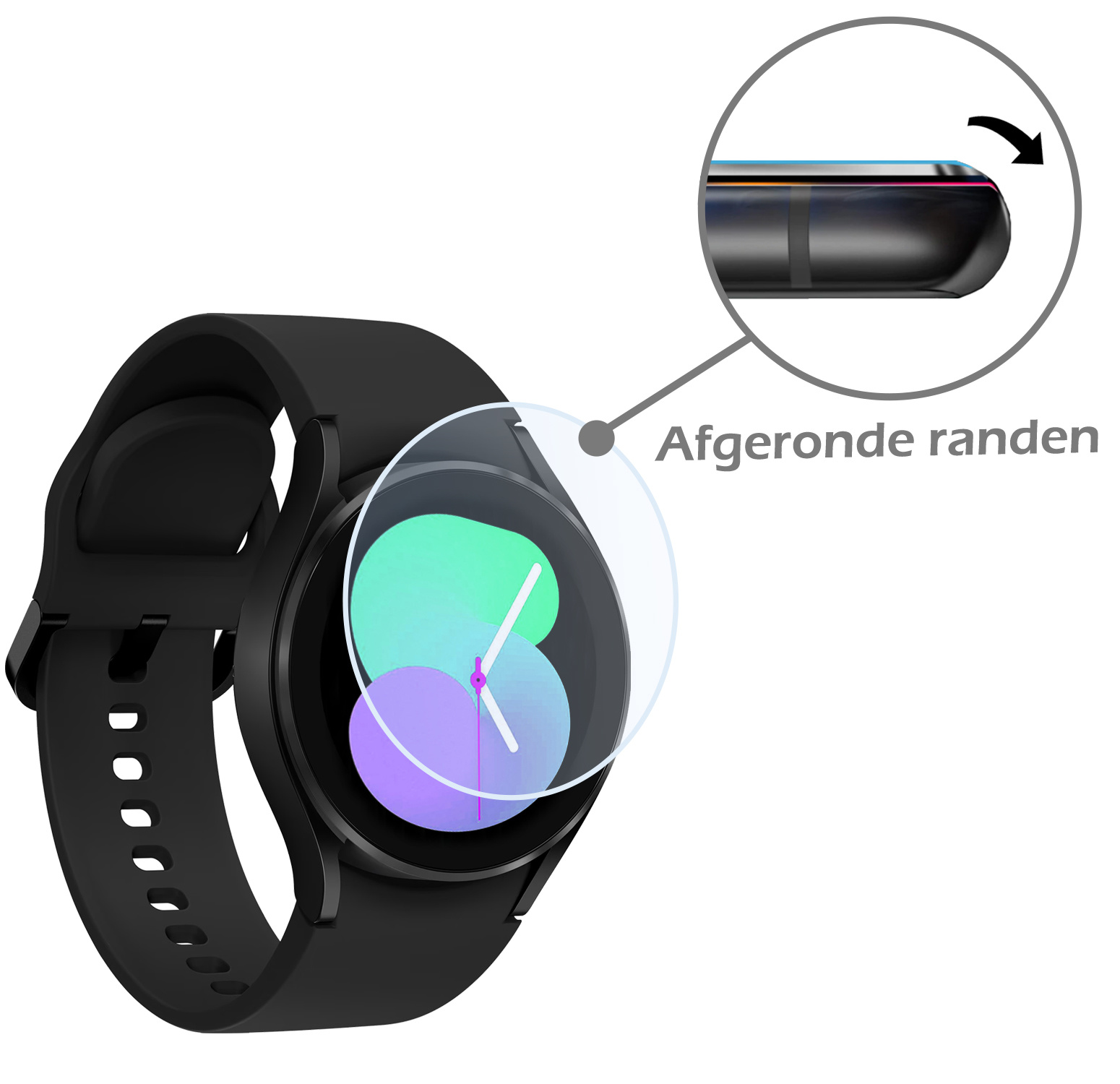 Nomfy Screenprotector Geschikt voor Samsung Watch 5 44 mm Screenprotector Bescherm Glas - Screen Protector Geschikt voor Samsung Galaxy Watch 5 (44 mm) Screenprotector Tempered Glass - 3 PACK