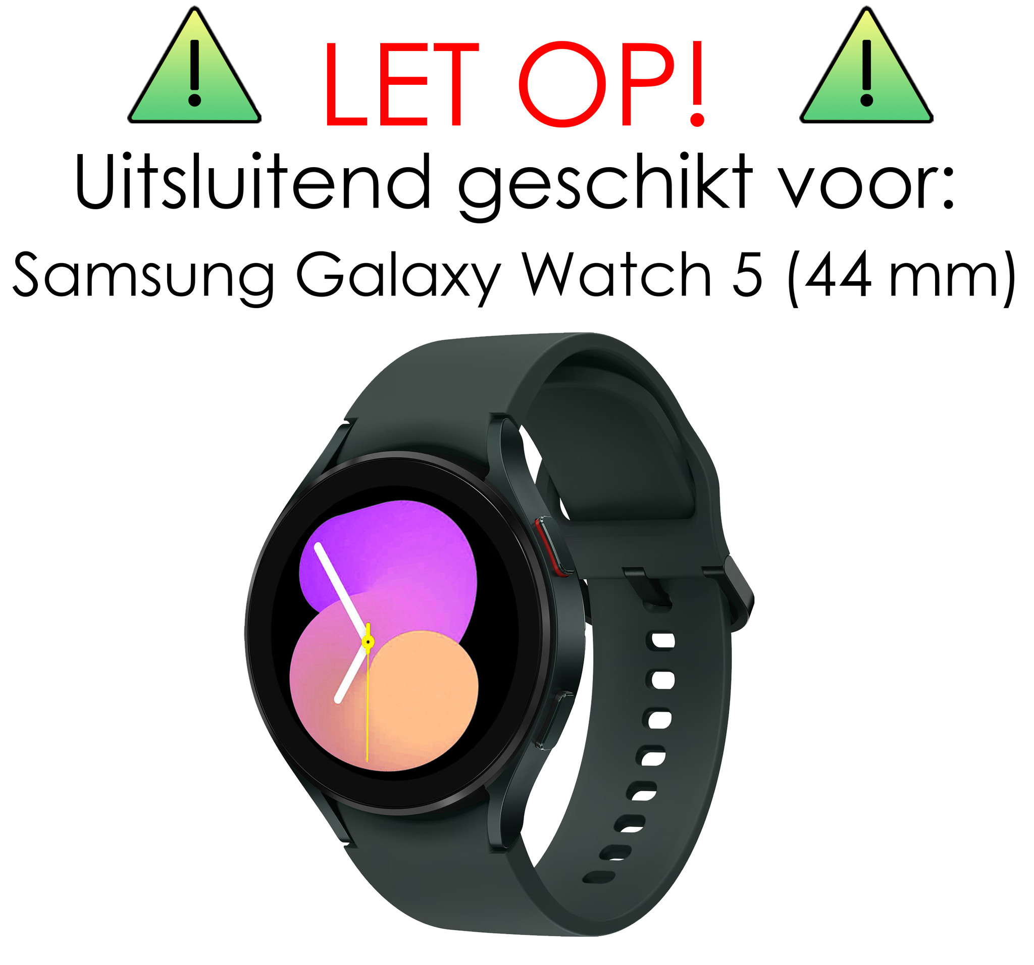 NoXx Screenprotector Geschikt voor Samsung Watch 5 44 mm Screenprotector Tempered Glass Gehard Glas - 3x