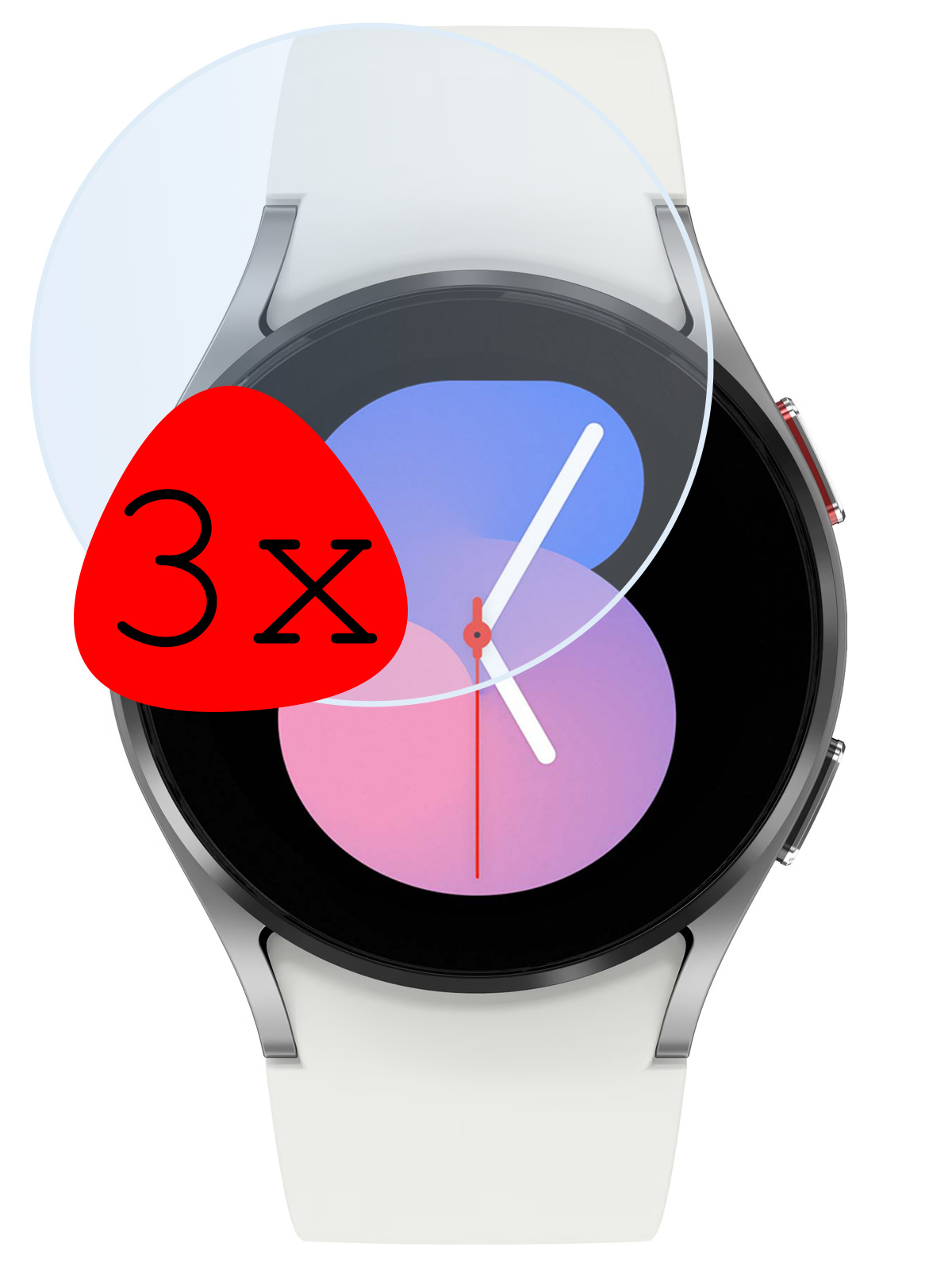 BASEY. Screenprotector Geschikt voor Samsung Watch 5 44 mm Screenprotector Tempered Glass Beschermglas - Screenprotector Geschikt voor Samsung Galaxy Watch 5 (44 mm) Screen Protector - 3 Stuks