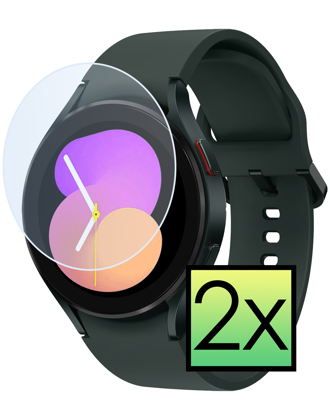 NoXx Screenprotector Geschikt voor Samsung Watch 5 40 mm Screenprotector Tempered Glass Gehard Glas - 2x