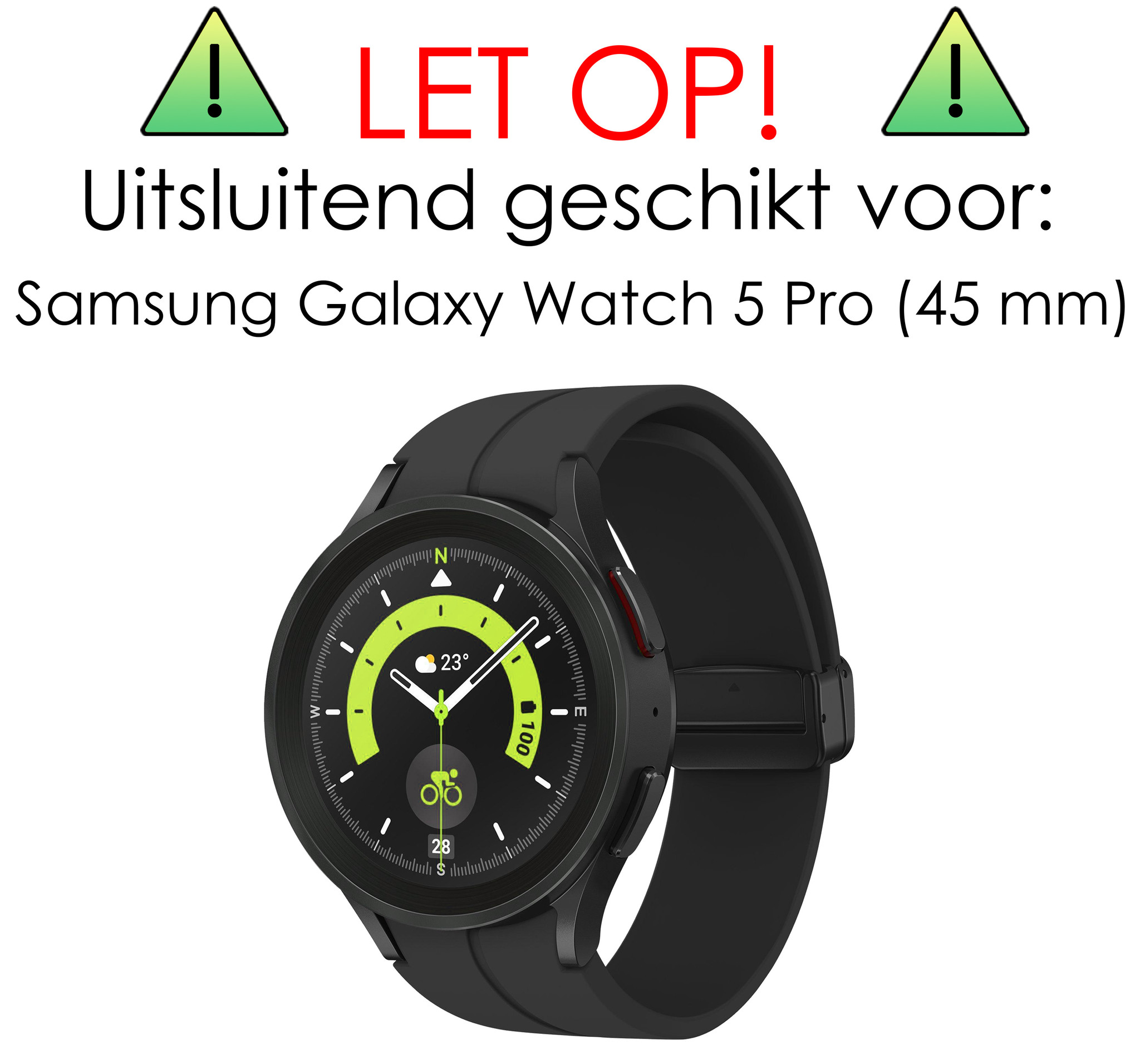 NoXx Screenprotector Geschikt voor Samsung Watch 5 Pro 45 mm Screenprotector Tempered Glass Gehard Glas - 3x