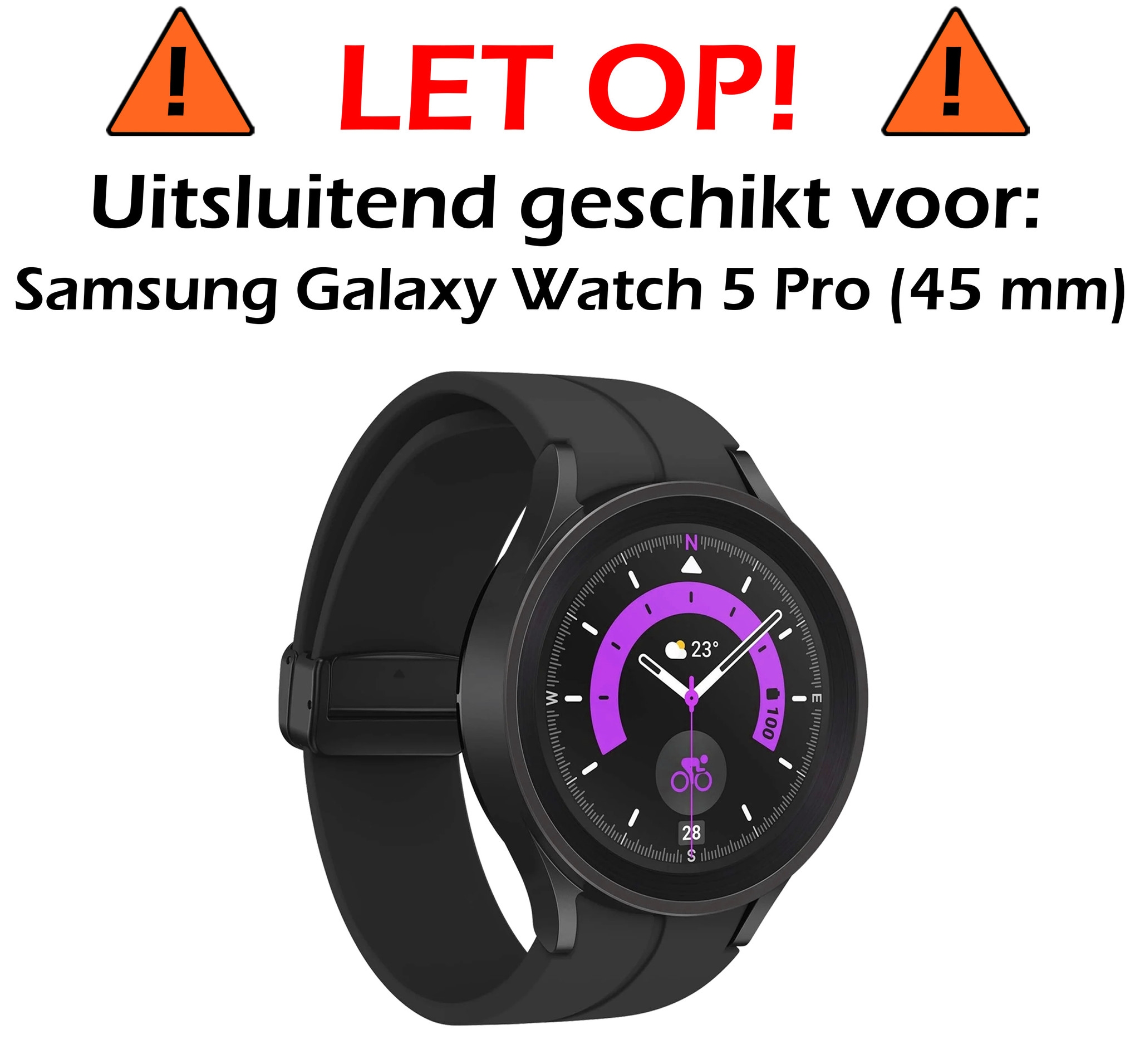 Samsung Galaxy Watch5 Pro 45 mm Screenprotector Bescherm Glas - Samsung Galaxy Watch5 Pro 45 mm Screen Protector Tempered Glass - 3x