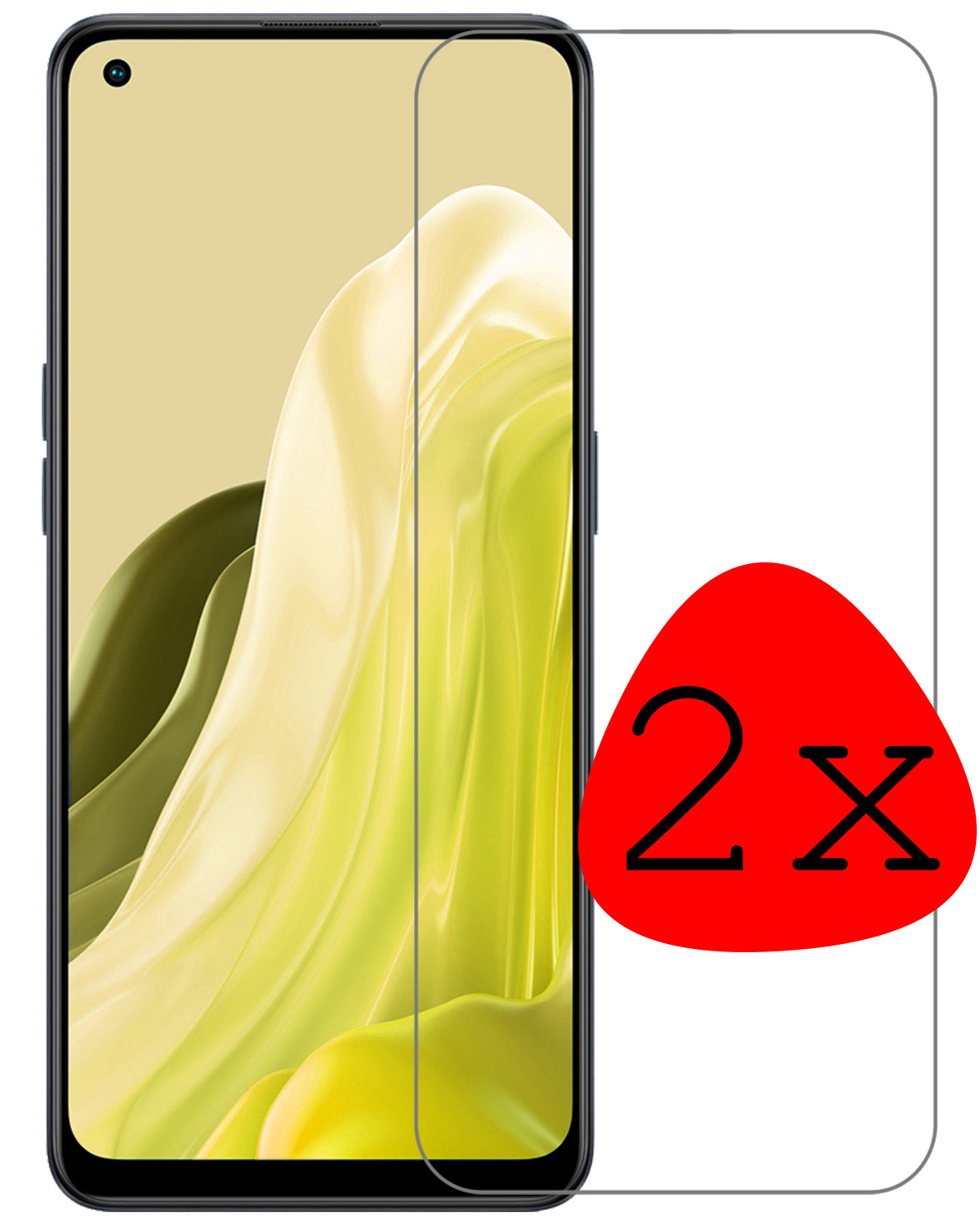 BASEY. Screenprotector Geschikt voor OPPO Reno 7 Screenprotector Tempered Glass - Screenprotector Geschikt voor OPPO Reno 7 Beschermglas Screen Protector Glas - 2 Stuks