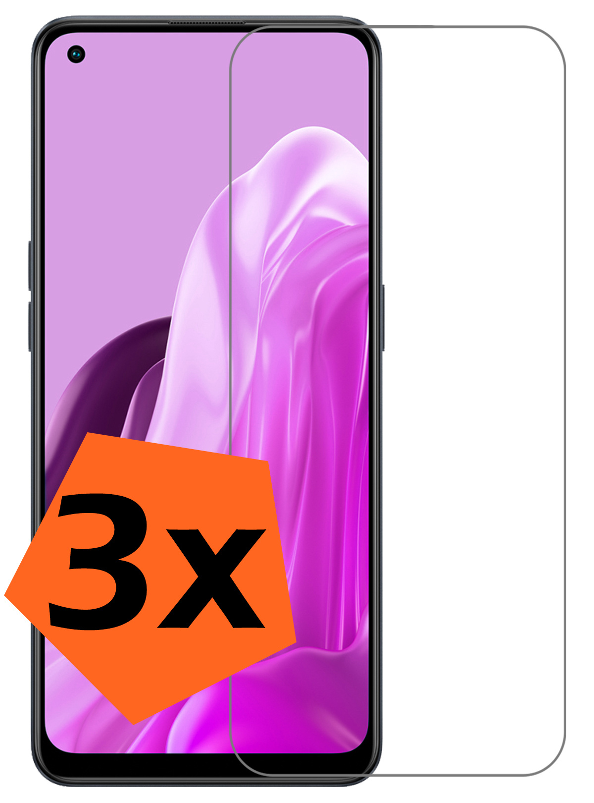 Nomfy Screenprotector Geschikt voor OPPO Reno 7 Screenprotector Bescherm Glas Tempered Glass - Screenprotector Geschikt voor OPPO Reno 7 Screen Protector - 3 PACK