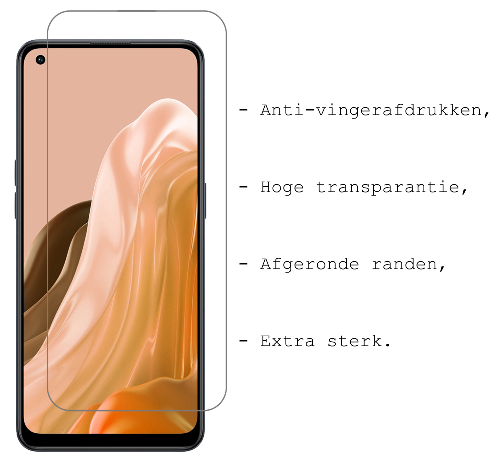 BASEY. Screenprotector Geschikt voor OPPO Reno 8 Lite Screenprotector Tempered Glass - Screenprotector Geschikt voor OPPO Reno 8 Lite Beschermglas Screen Protector Glas - 2 Stuks