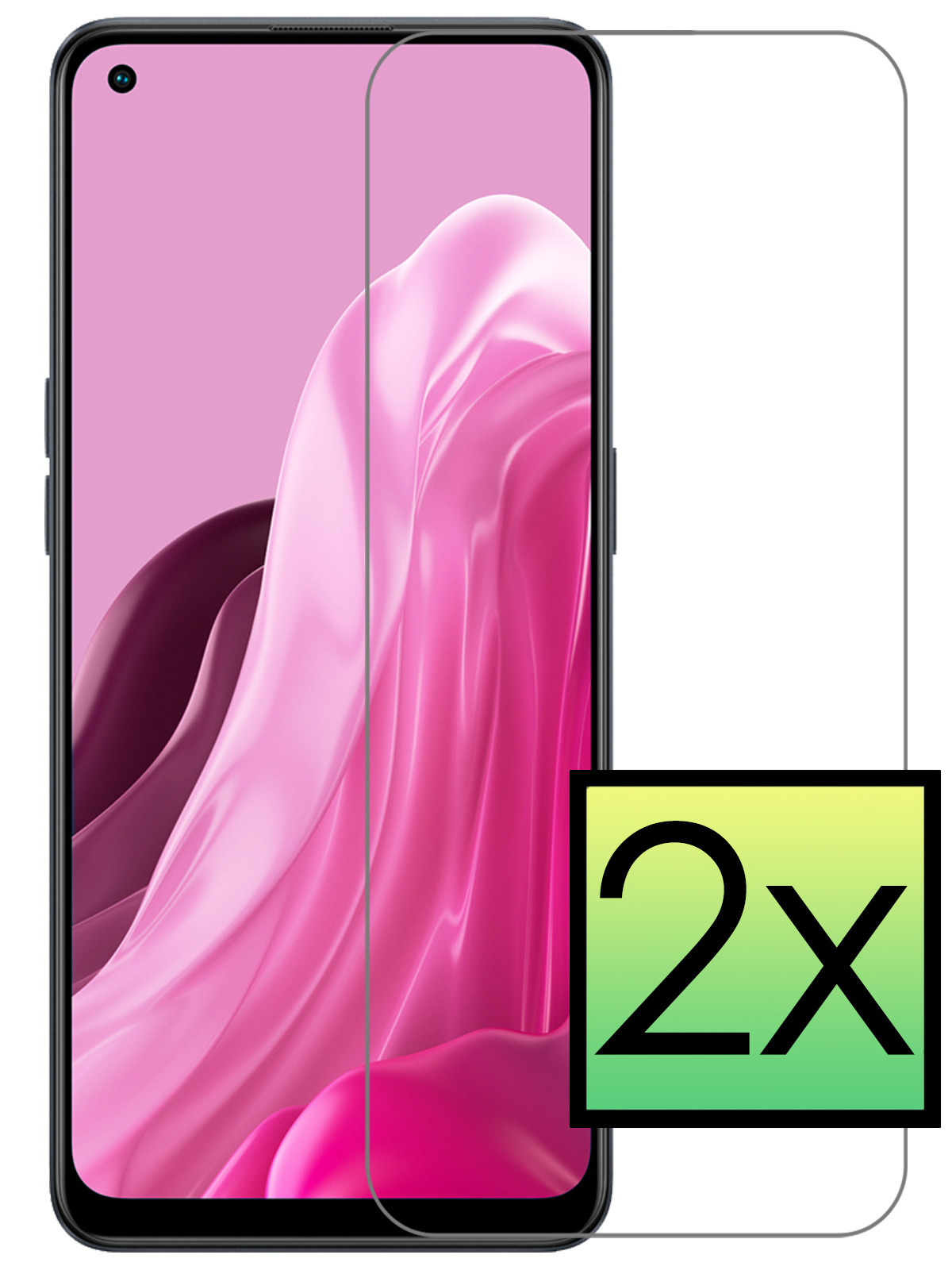 NoXx Screenprotector Geschikt voor OPPO Reno 8 Lite Screenprotector Tempered Glass Gehard Glas Beschermglas - 2x