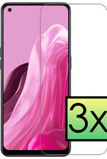 NoXx Screenprotector Geschikt voor OPPO Reno 8 Lite Screenprotector Tempered Glass Gehard Glas Beschermglas - 3x