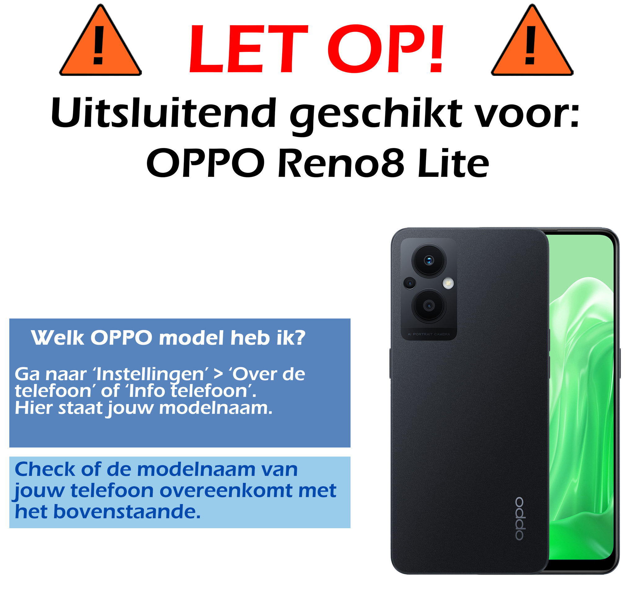 Oppo Reno8 Lite Screenprotector Bescherm Glas Tempered Glass - Oppo Reno8 Lite Screen Protector - 3x