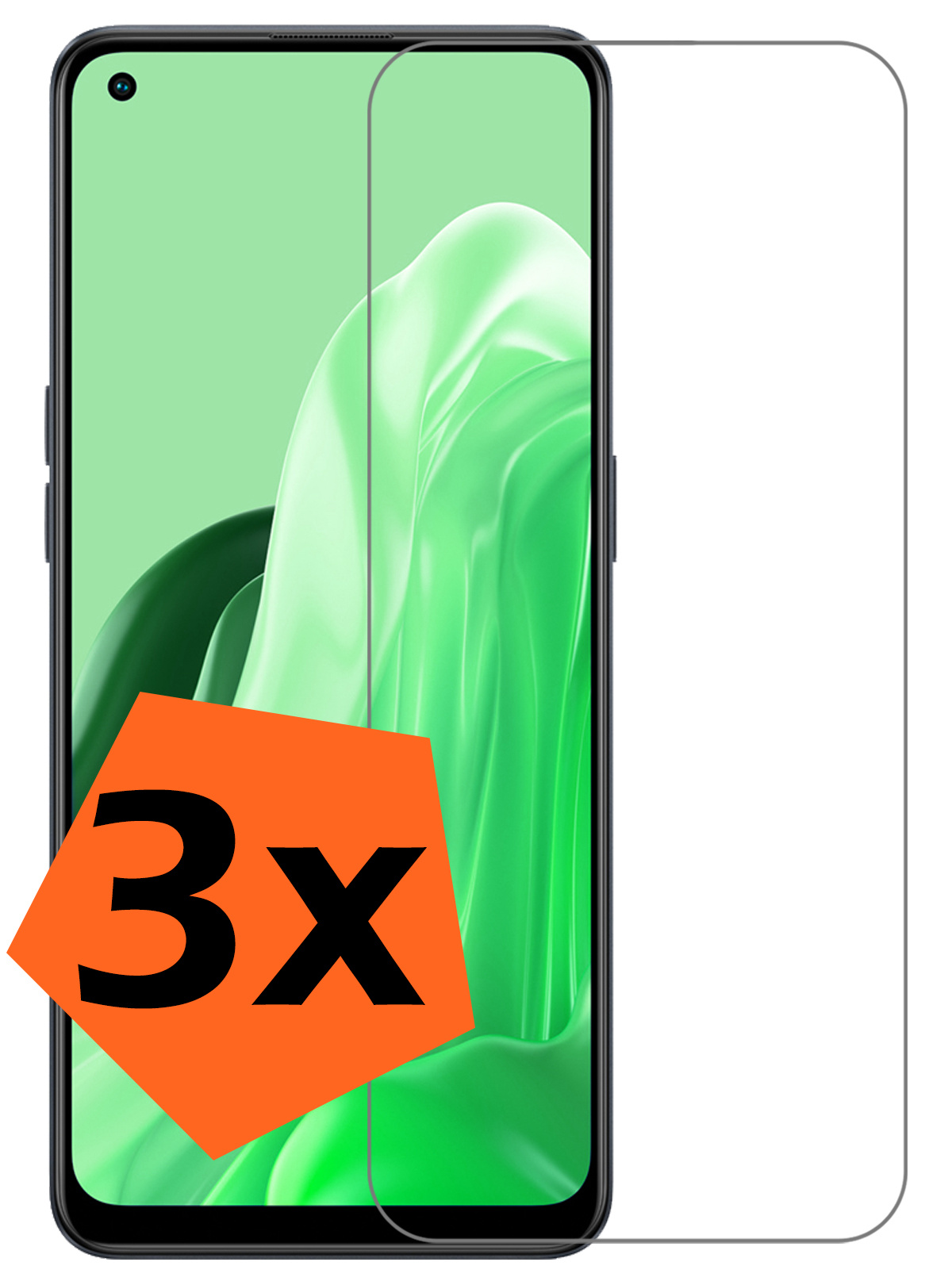 Nomfy Screenprotector Geschikt voor OPPO Reno 8 Lite Screenprotector Bescherm Glas Tempered Glass - Screenprotector Geschikt voor OPPO Reno 8 Lite Screen Protector - 3 PACK