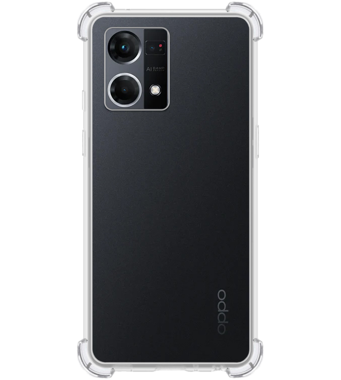 BASEY. Hoes Geschikt voor OPPO Reno 7 Hoesje Shock Proof Case Hoes Siliconen - Hoesje Geschikt voor OPPO Reno 7 Hoes Cover Shockproof - Transparant