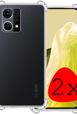 BASEY. Hoes Geschikt voor OPPO Reno 7 Hoesje Shock Proof Case Hoes Siliconen - Hoesje Geschikt voor OPPO Reno 7 Hoes Cover Shockproof - Transparant - 2 Stuks