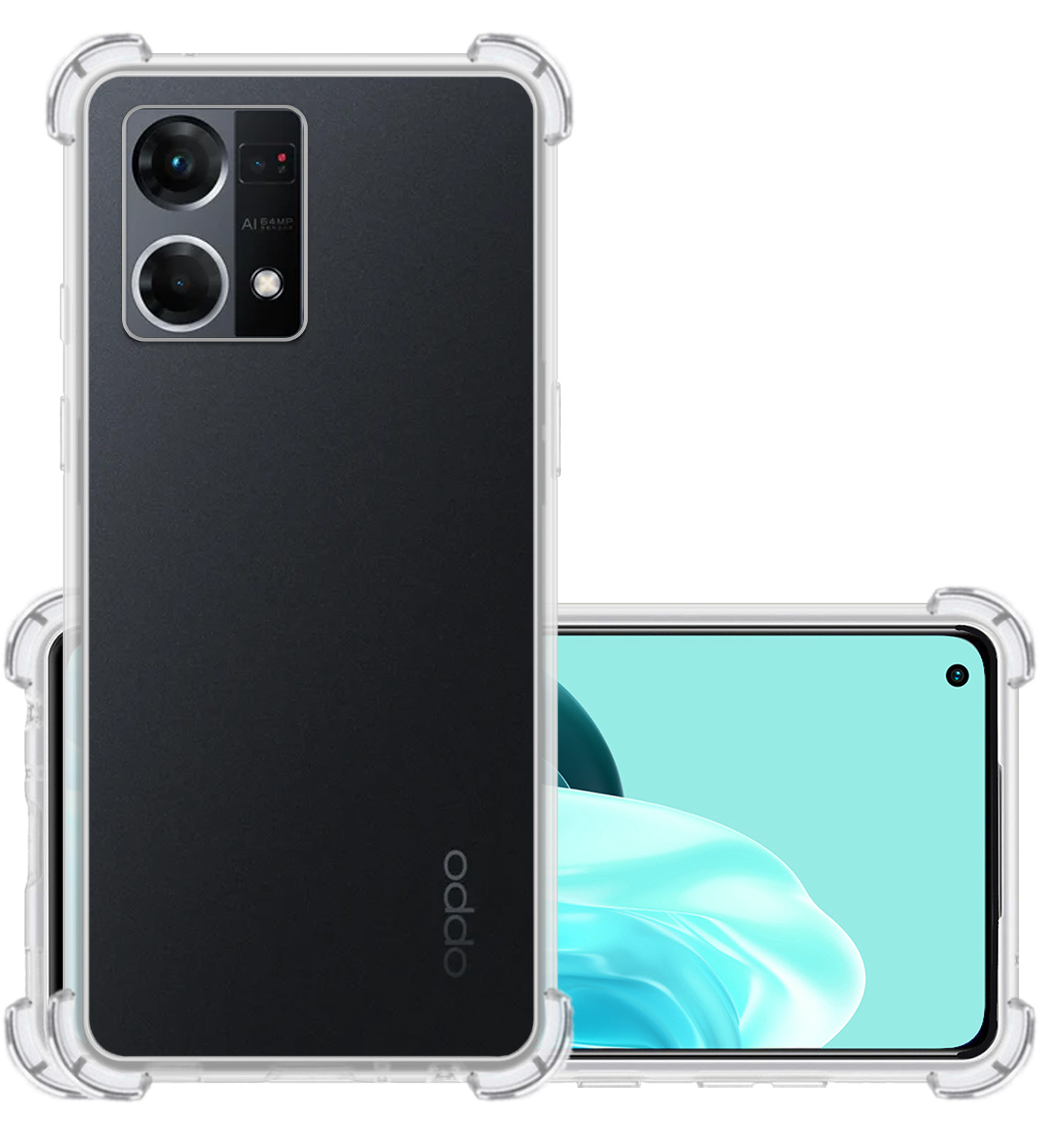 NoXx Oppo Reno7 Hoesje Transparant Cover Shock Proof Case Hoes