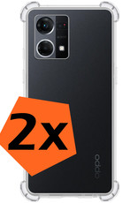 Nomfy Hoesje Geschikt voor OPPO Reno 7 Hoesje Shock Proof Cover Case Shockproof - Hoes Geschikt voor OPPO Reno 7 Hoes Siliconen Back Case - Transparant - 2 PACK