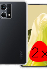 BASEY. Hoes Geschikt voor OPPO Reno 7 Hoesje Siliconen Back Cover Case - Hoesje Geschikt voor OPPO Reno 7 Hoes Cover Hoesje - Transparant - 2 Stuks
