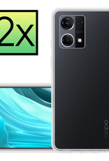NoXx Hoes Geschikt voor OPPO Reno 7 Hoesje Cover Siliconen Back Case Hoes - Transparant - 2x
