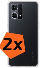 Nomfy Hoesje Geschikt voor OPPO Reno 7 Hoesje Siliconen Cover Case - Hoes Geschikt voor OPPO Reno 7 Hoes Back Case - 2-PACK - Transparant