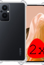 BASEY. Hoes Geschikt voor OPPO Reno 8 Lite Hoesje Shock Proof Case Hoes Siliconen - Hoesje Geschikt voor OPPO Reno 8 Lite Hoes Cover Shockproof - Transparant - 2 Stuks