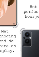 BASEY. Hoes Geschikt voor OPPO Reno 8 Lite Hoesje Shock Proof Case Hoes Siliconen - Hoesje Geschikt voor OPPO Reno 8 Lite Hoes Cover Shockproof - Transparant - 2 Stuks