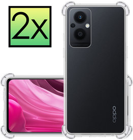 NoXx Oppo Reno8 Lite Hoesje Shockproof - Transparant - 2 PACK
