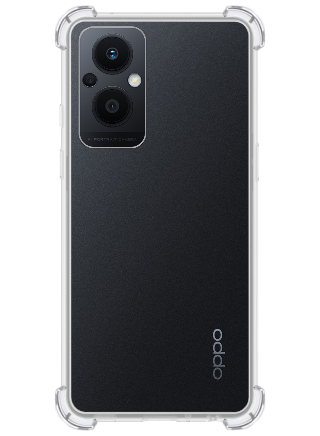 Nomfy Hoesje Geschikt voor OPPO Reno 8 Lite Hoesje Shock Proof Cover Case Shockproof - Hoes Geschikt voor OPPO Reno 8 Lite Hoes Siliconen Back Case - Transparant