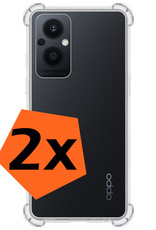 Nomfy Hoesje Geschikt voor OPPO Reno 8 Lite Hoesje Shock Proof Cover Case Shockproof - Hoes Geschikt voor OPPO Reno 8 Lite Hoes Siliconen Back Case - Transparant - 2 PACK